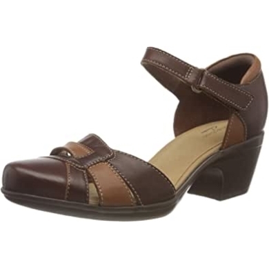 261 600764 Emily Daisy Damensandalen Mit Absatz Clarks Dunkelbraune Lederkombi