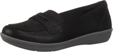 Damen 26137762 Ayla Form Clarks Schwarzes Synthetik-nubukleder