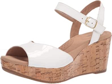 Annadel Mystic Keilsandale Für Damen Aus Weißem Clarks-lack