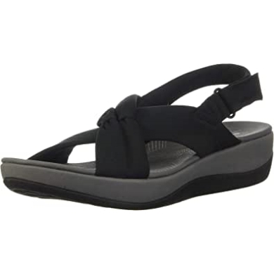 Arla Belle Damensandale Clarks Schwarzes Textil