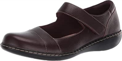 Ashland Bliss Mary Jane Flat Clarks Weinrotes Leder Für Damen