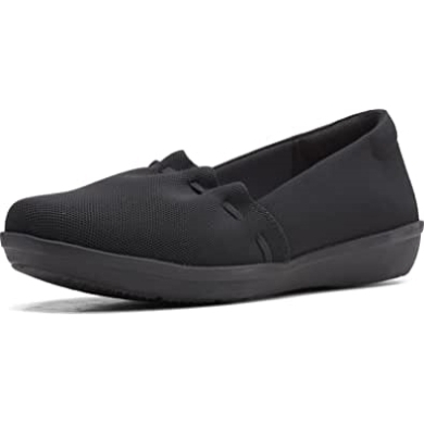 Ayla Shine Damensneaker Clarks Schwarzes Textil
