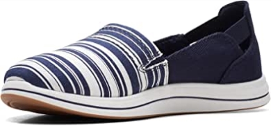 Brise Step-loafer Für Damen Clarks Marineblau/weißes Segeltuch