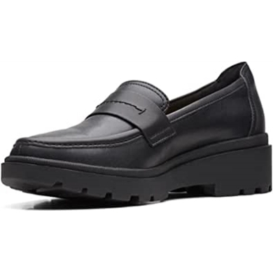 Damen-loafer Calla Ease Flat Clarks Schwarzes Leder