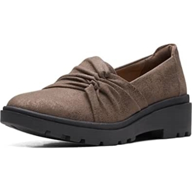Damen-loafer Im Calla-stil, Flach, Synthetik-clarks In Bronze-metallic