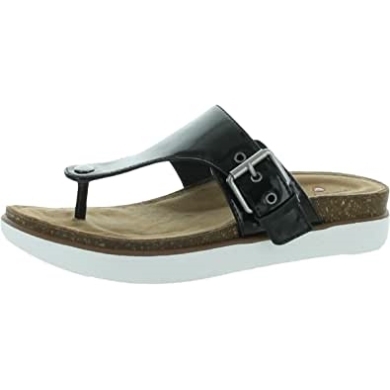 Elayne Schritt Für Damen Weißes Lackleder Clarks Schwarzes Lackleder