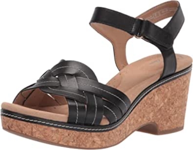 Giselle Coast Keilsandale Für Damen Clarks Schwarz