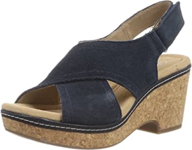 Giselle Cove Keilsandale Für Damen Clarks Navy