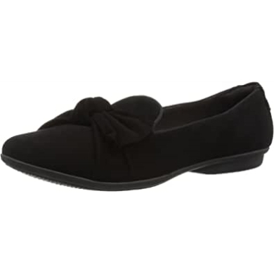 Damen-loafer Von Graceljonas, Flaches Schwarzes Wildleder, Clarks