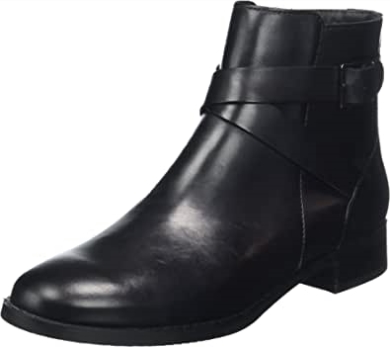 Damenstiefel Mit Hamble-schnalle, Clarks, Schwarzes Leder