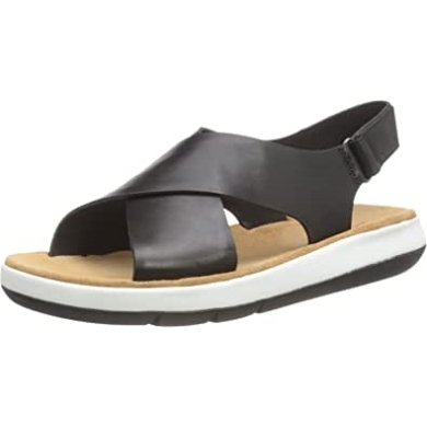 Jemsa Cross Damensandale Clarks Schwarzes Leder