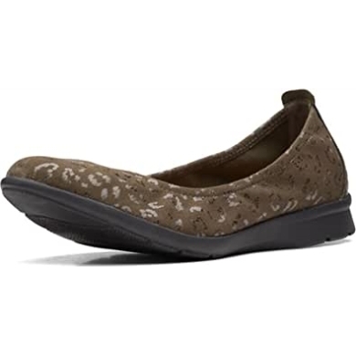 Ballerinas Von Jenette Ease Für Damen Aus Olivfarbenem Clarks-stoff