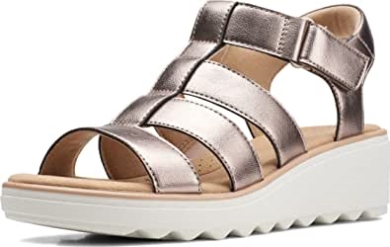 Jillian Quarz Keilsandale Für Damen Clarks Metallic Synthetik