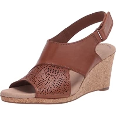 Lafley Joy Keilsandale Für Damen Clarks Tan Leder