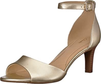 Laureti Grace Damensandalen Mit Absatz Clarks Champagner-metallic-leder