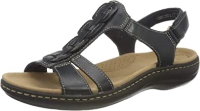 Laurieann Kay Flache Damensandale Clarks Navy Leder