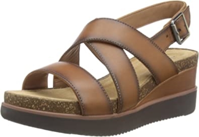 Lizby Kreuzkeilsandale Für Damen Clarks Dark Tan Lea