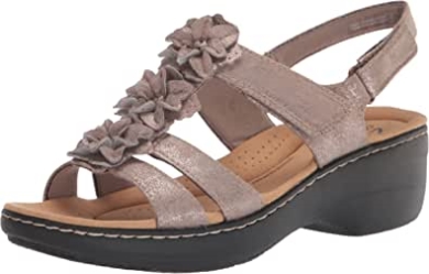 Merliah Sheryl Sandaletten Für Damen Clarks Taupe Metallic Synthetik