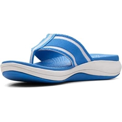 Damen Mira Palm Flip-flop Clarks Blau Kombi Textil