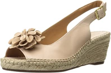 Petrina Bianca Espadrille-keilsandalen Für Damen Clarks Nude Leder