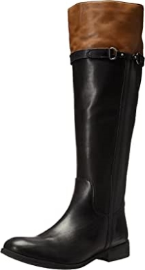 Damen Pita Topeka Reitstiefel Clarks Schwarzes Leder