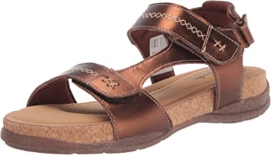 Flache Damensandalen Von Roseville Mae Aus Metallic-leder Clarks