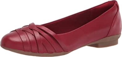 Damen Sara Clover Ballerina Clarks Rotes Leder