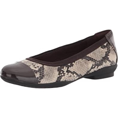 Sara Orchid Ballerinas Für Damen Taupe Schlangenlack Combi Clarks