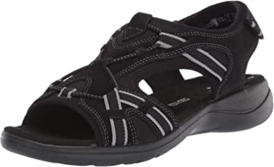 Damen-sandale Von Saylie Loop Sport, Clarks, Schwarzes Wildleder