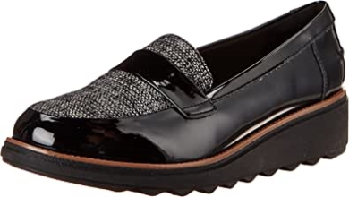 Sharon Gracie Loafer Für Damen Schwarze Lackkombi Clarks