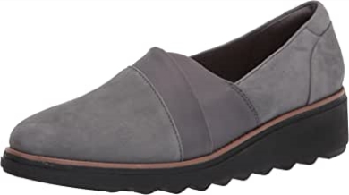 Damen-loafer Sharon Pumps Clarks Dunkelgraues Wildleder