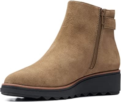 Sharon Spring Stiefelette Für Damen Clarks Taupe Wildleder