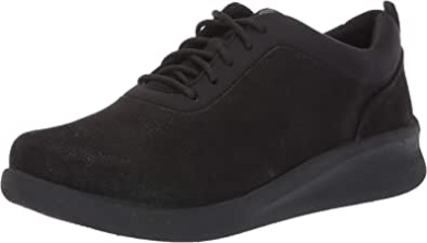 Sillian 20 Schritt Damensneaker Schwarz Synthetisches Nubuk Clarks