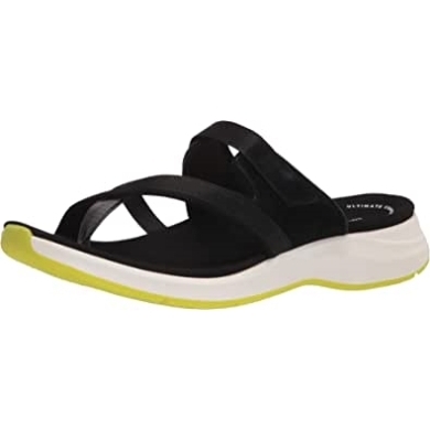 Flache Solan Surf-sandale Für Damen, Clarks, Schwarzes Wildleder