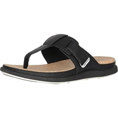 Damen Step June Reef Sandale Clarks Schwarz Synthetik