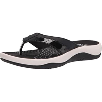 Sunmaze Surf-flip-flops Für Damen, Clarks, Schwarzes Synthetik-patent