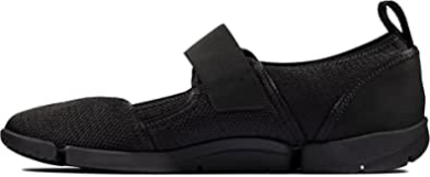 Damen Tri Amelia Bar Sneaker Zum Hineinschlüpfen Clarks Beige Schwarzes Mesh Schwarzes Mesh