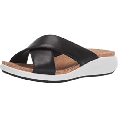 Un Bali Go Slide Damensandale Clarks Schwarzes Leder