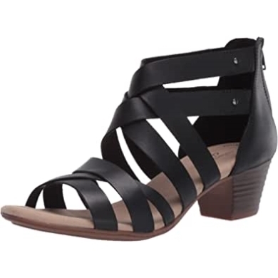 Damen-sandale Valarie Dream Mit Absatz Clarks Schwarzes Leder