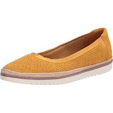 Gelbes Wildleder Clarks Serena Kellyn Loafer Flat Für Damen