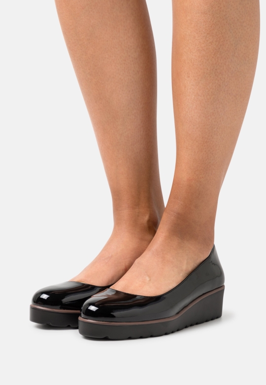 Schwarze Plateauschuhe Clarks