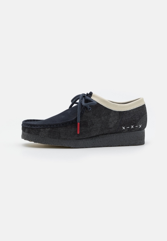 Wallabee Casual Schnürer Clarks Denim Blau