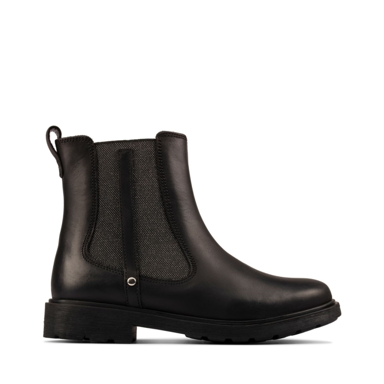 Astrol Orkid Schwarzes Leder Clarks Schwarzes Leder