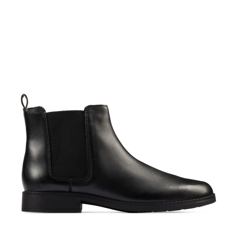 Aubrie Walk Youth Schwarzes Leder Clarks Schwarzes Leder