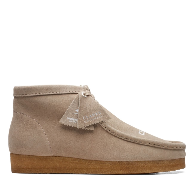 Beige Wildleder Wallabee Boot Beige Wildleder Clarks