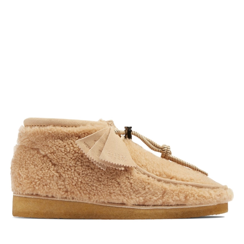 Beige Wolle Clarks Wallabee Boot Beige Wolle
