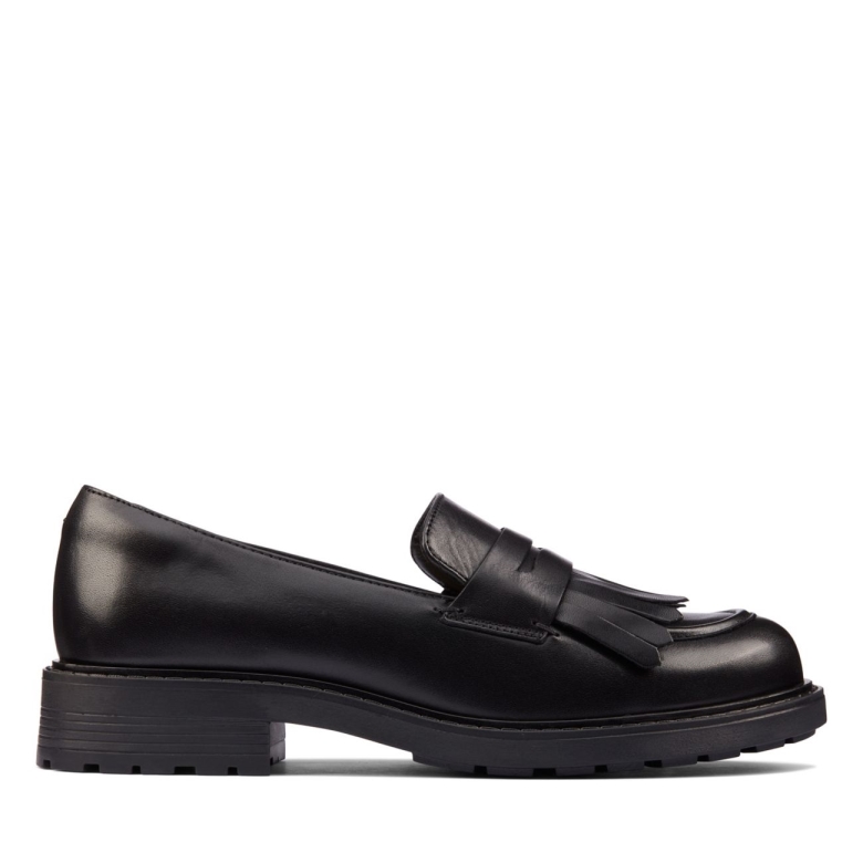 Schwarzes Hochglänzendes Leder Clarks Orinoco 2 Loafer