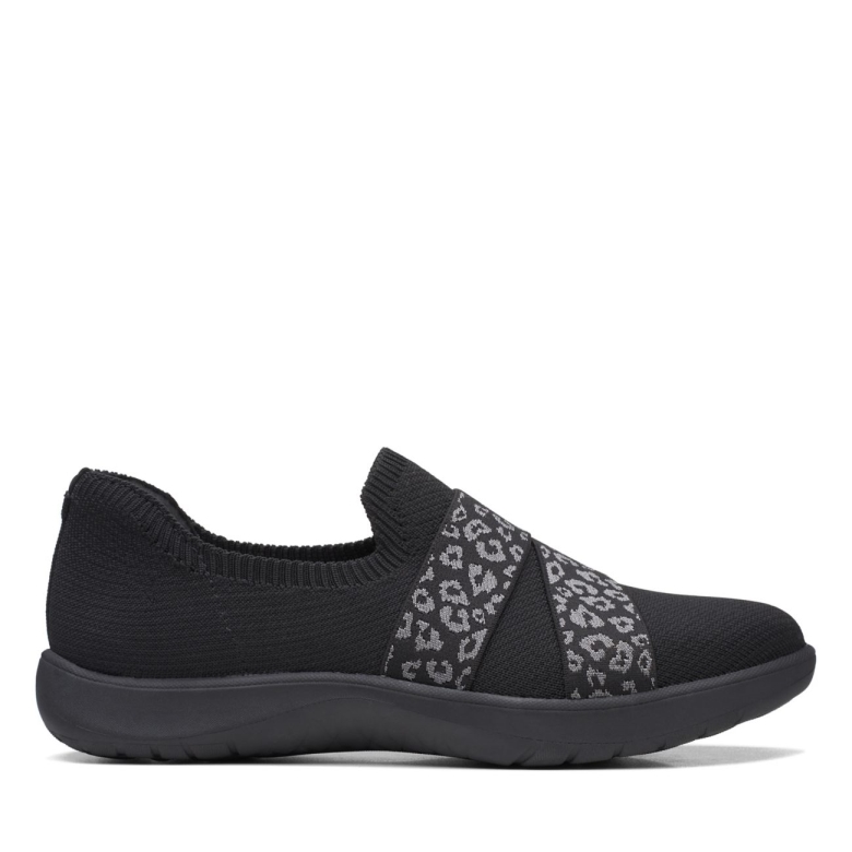 Schwarzer Strick Clarks Adella Stride Schwarzer Strick