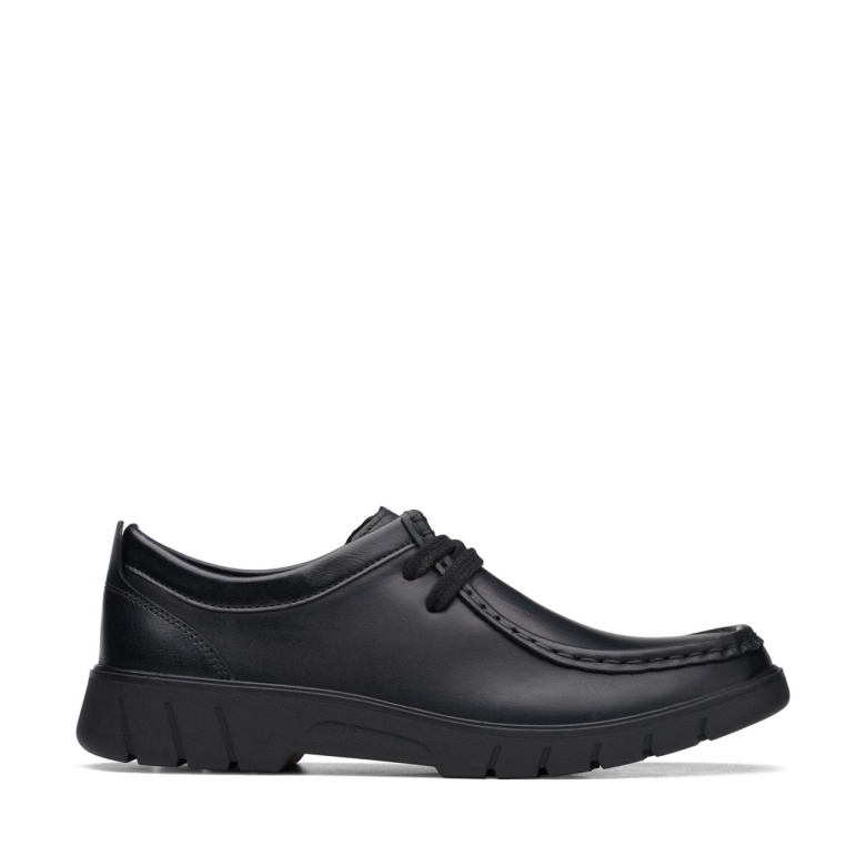 Schwarzes Leder Clarks Branch Niedrig Jugend Schwarzes Leder