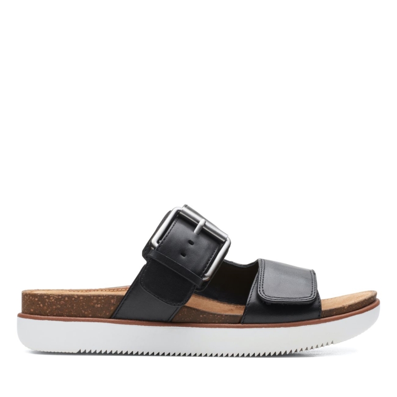 Schwarzes Leder Clarks Elayne Ease Schwarzes Leder